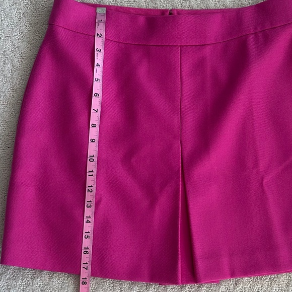 J. Crew 100% Wool Pleated Mini Skirt Hot Pink Size 12 NWT Preppy Office Academia - Picture 9 of 10